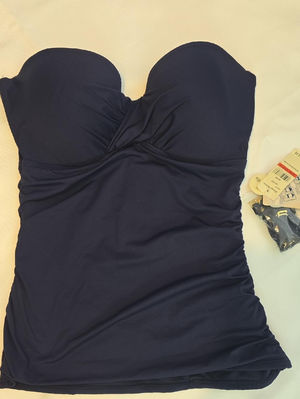 Tommy Bahama Navy Blue Strapless Swim Top